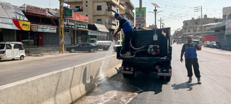 غسل طرقات مدخل ببنين… بداية لمشهد أجمل